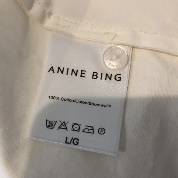 Anine Bing Victoria Pleated Cotton-poplin Blouse NWT Large - Picture 9 of 10